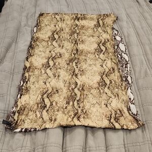 Express Infinity Two Sided Snake Print Scarf - Brown and Cream